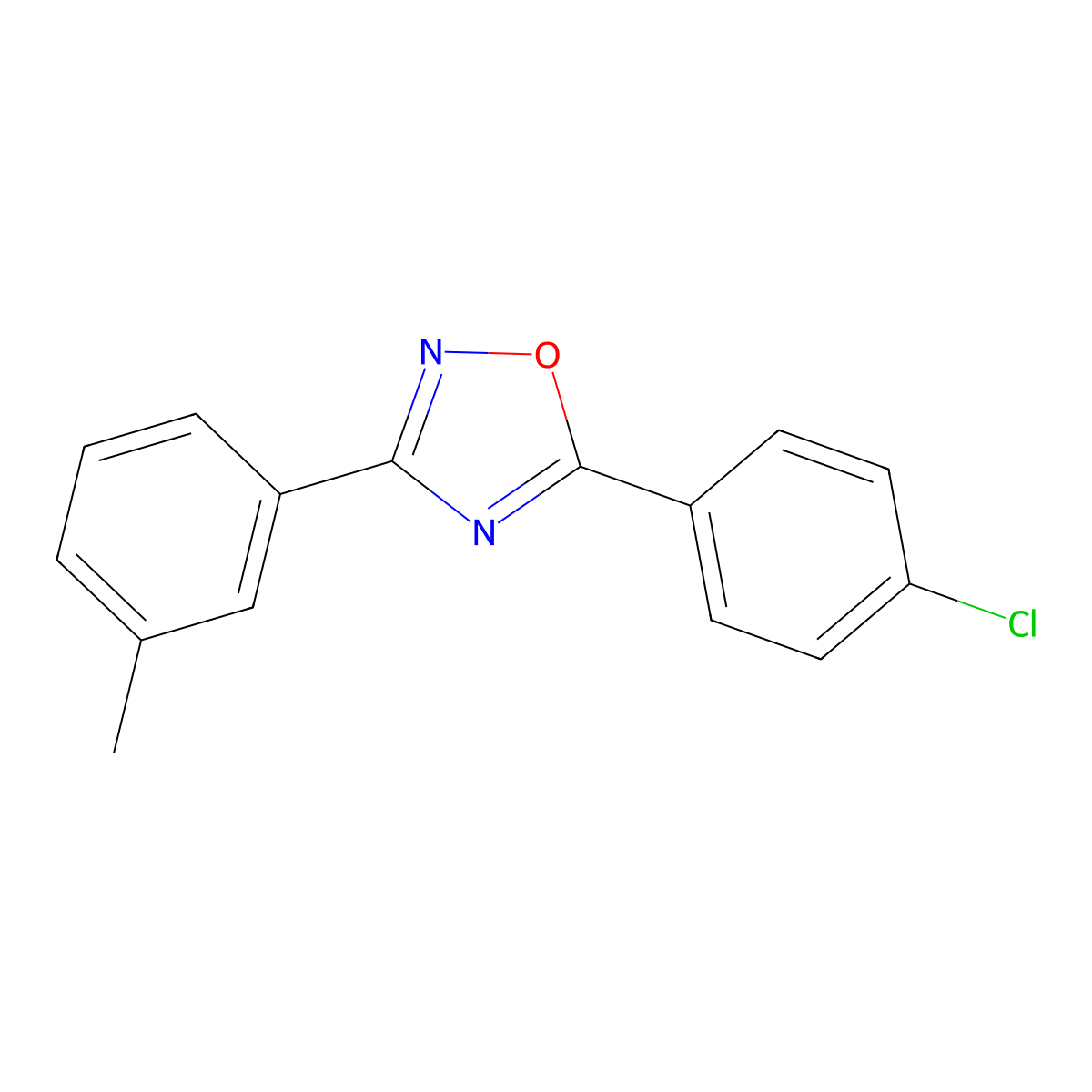 5-(4-Chlorophenyl)-3-(3-methylphenyl)-1,2,4-oxadiazole molecular structure, CAS 435291-63-7