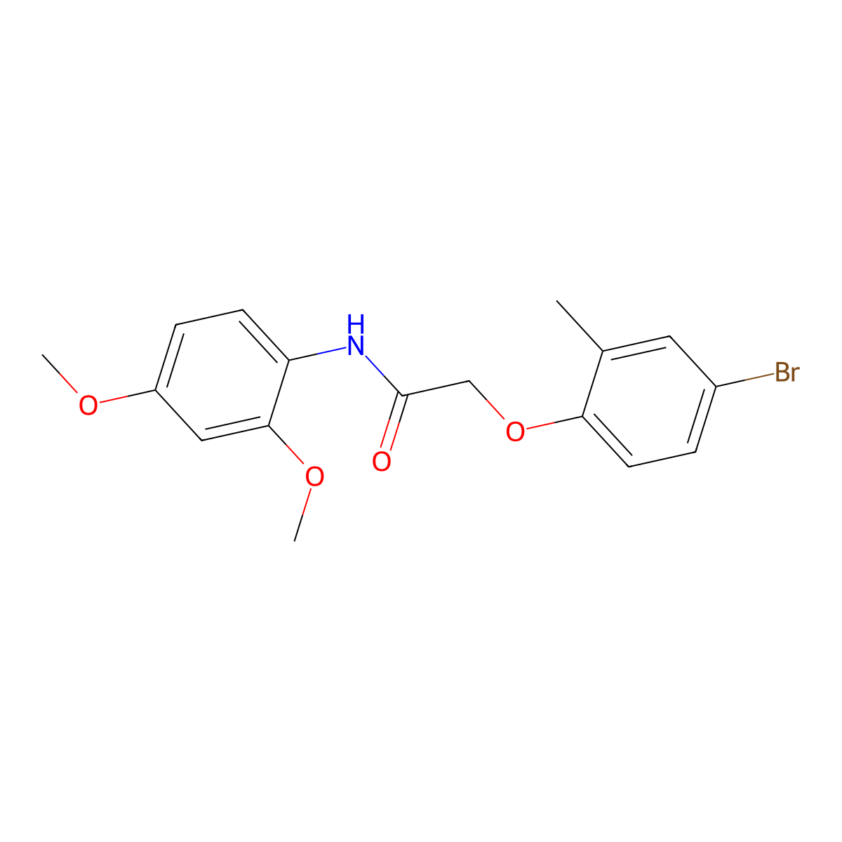 2-(4-bromo-2-methylphenoxy)-N-(2,4-dimethoxyphenyl)acetamide molecular structure, CAS 435291-96-6