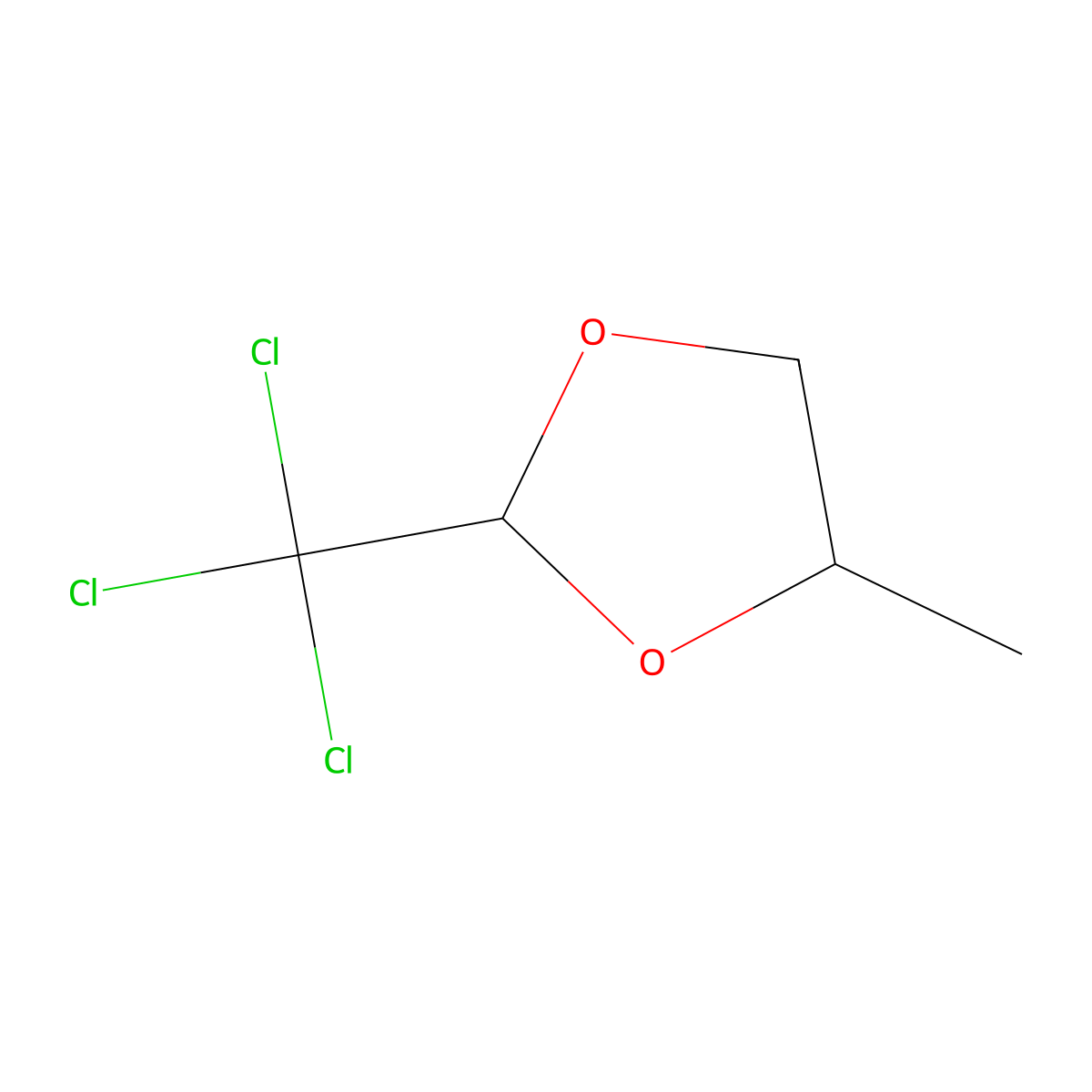 1,3-Dioxolane, 4-methyl-2-(trichloromethyl)- molecular structure, CAS 4353-02-0