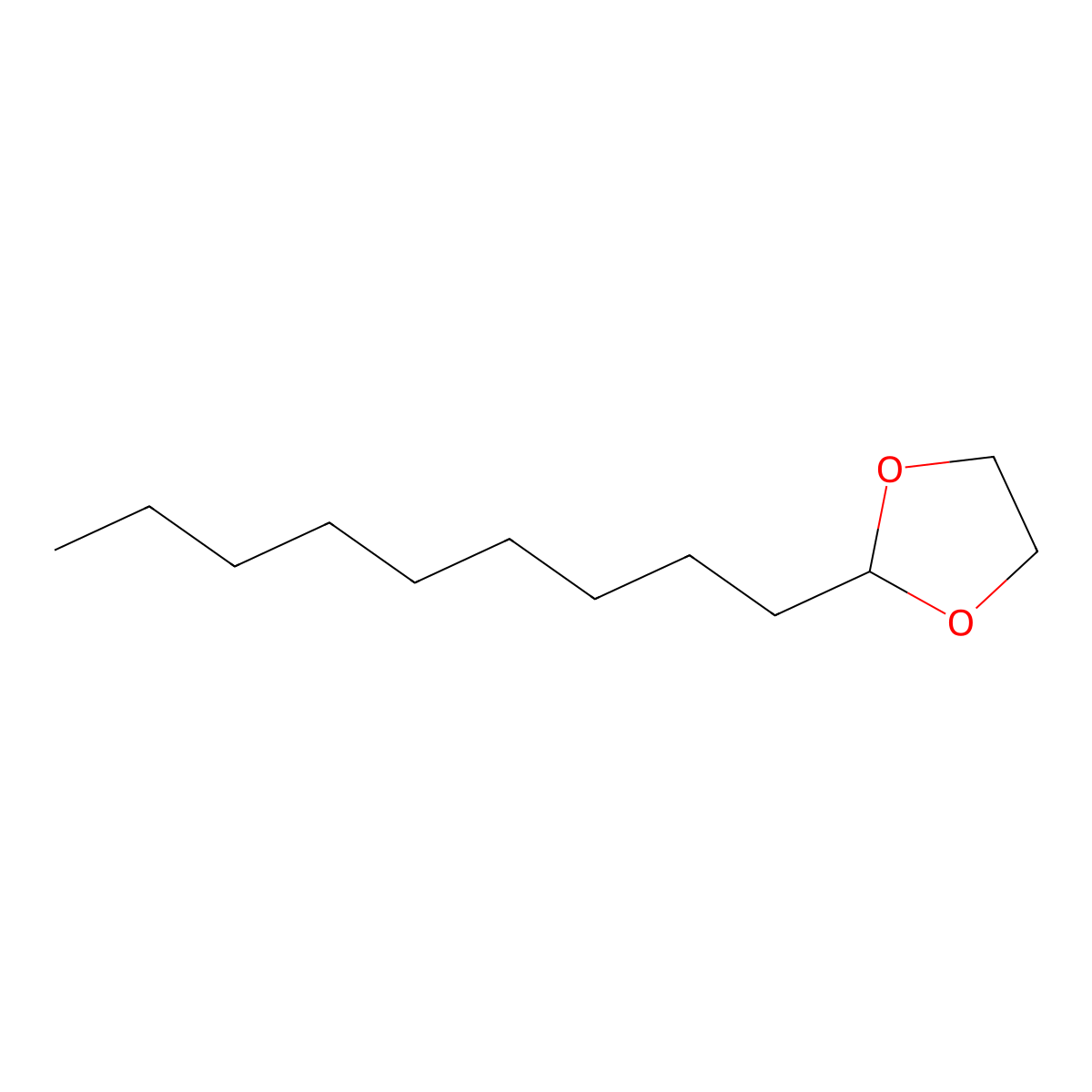 2-n-Nonyl-1,3-dioxolane molecular structure, CAS 4353-06-4