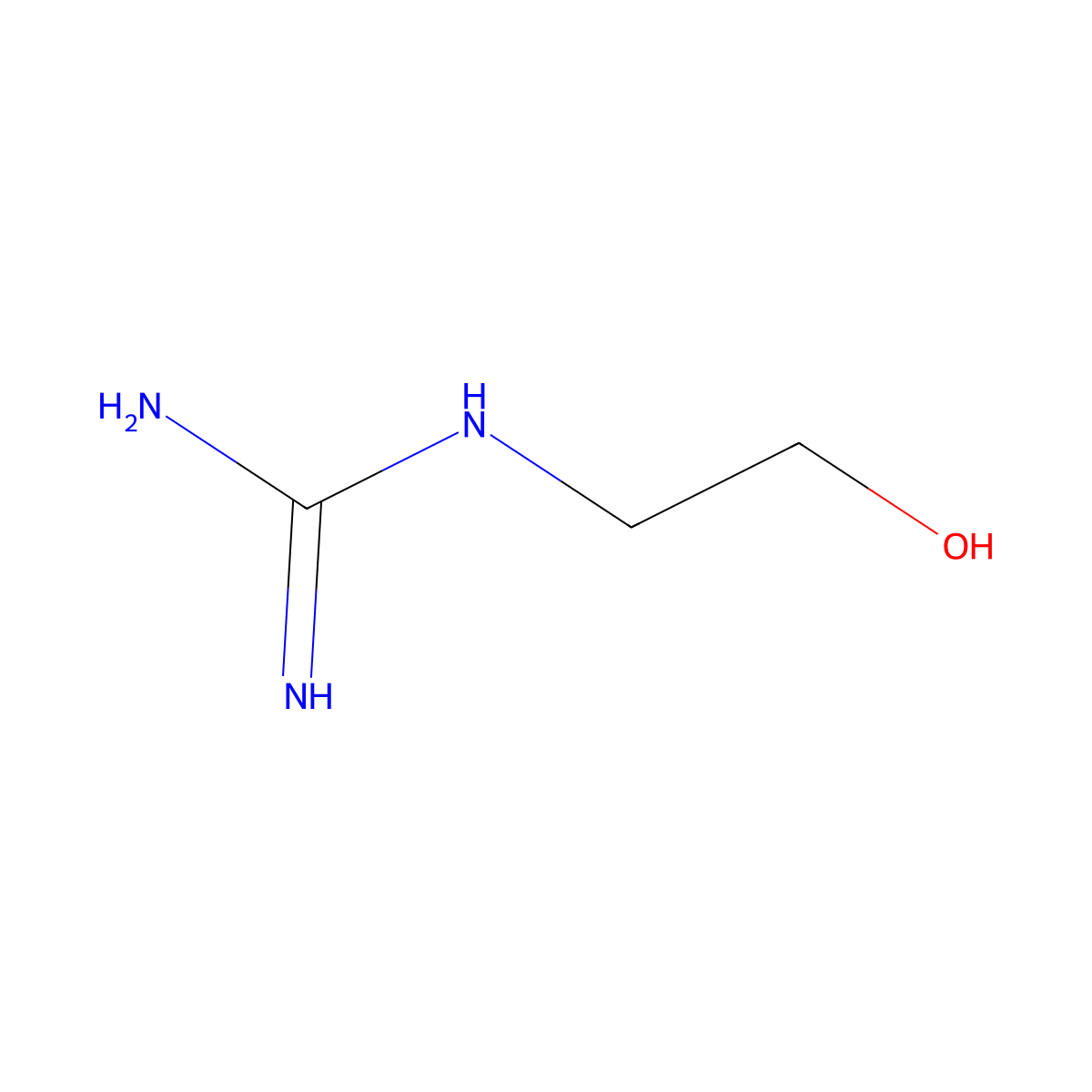 Guanidine, (2-hydroxyethyl)- molecular structure, CAS 4353-52-0