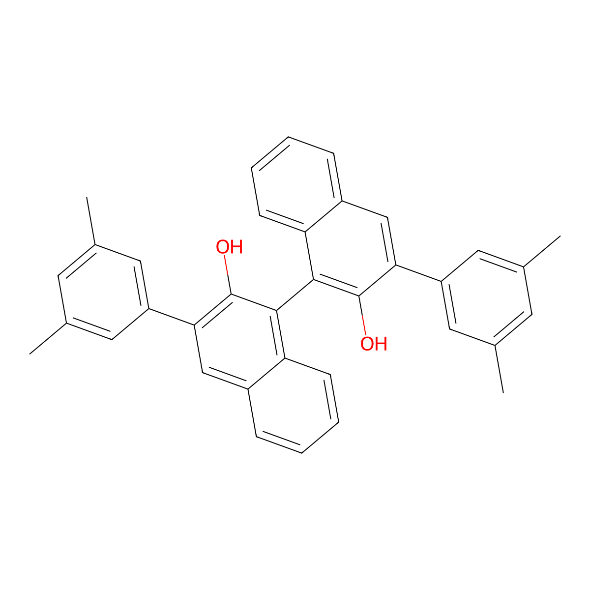(S)-3,3'-Bis(3,5-dimethylphenyl)-[1,1'-binaphthalene]-2,2'-diol molecular structure, CAS 435327-17-6