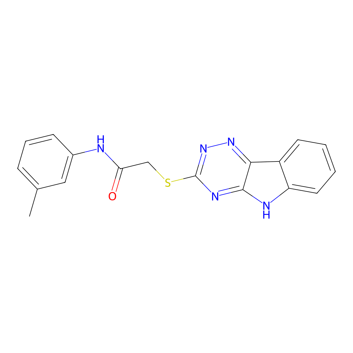 N-(3-methylphenyl)-2-(5H-[1,2,4]triazino[5,6-b]indol-3-ylsulfanyl)acetamide molecular structure, CAS 435331-84-3
