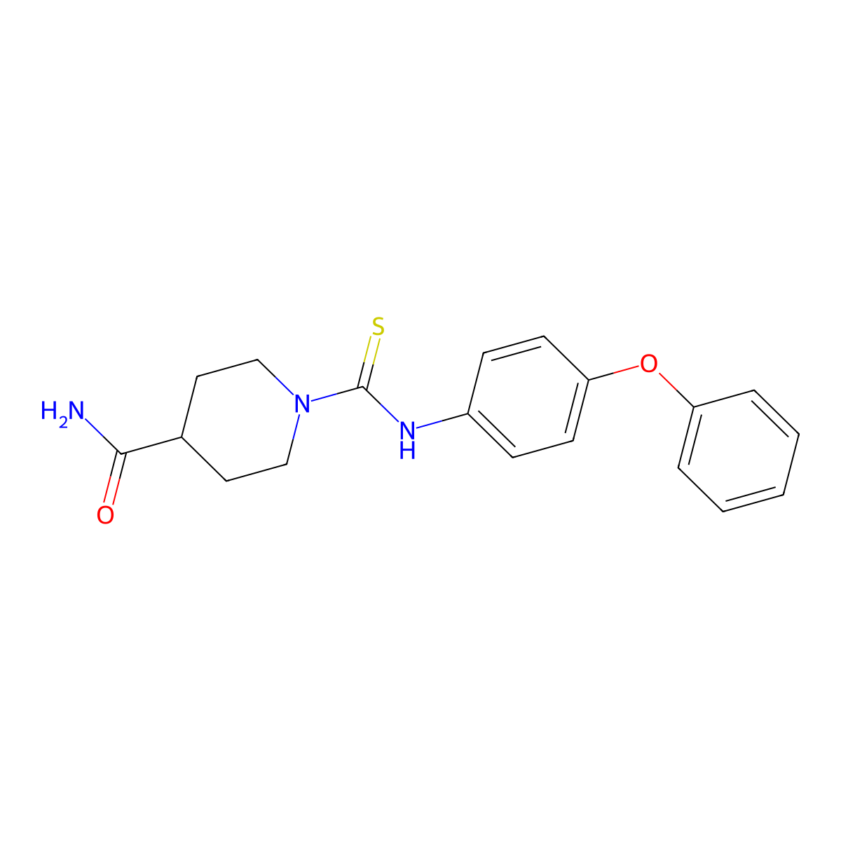 1-[(4-Phenoxyphenyl)carbamothioyl]piperidine-4-carboxamide molecular structure, CAS 435333-30-5