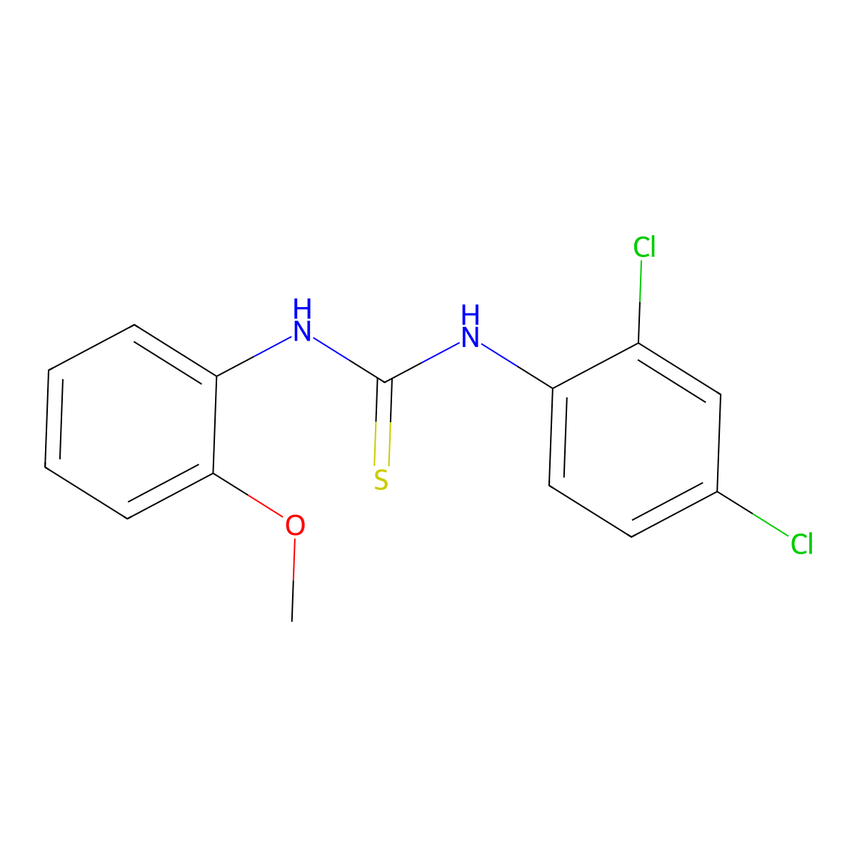 1-(2,4-Dichlorophenyl)-3-(2-methoxyphenyl)thiourea molecular structure, CAS 435336-64-4