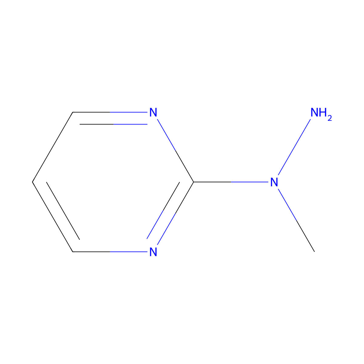 2-(1-Methylhydrazin-1-yl)pyrimidine molecular structure, CAS 435337-82-9