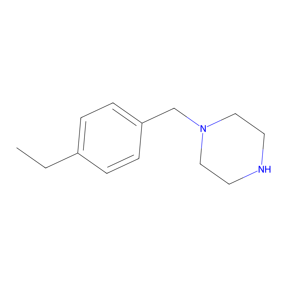 1-(4-Ethylbenzyl)piperazine molecular structure, CAS 435341-97-2