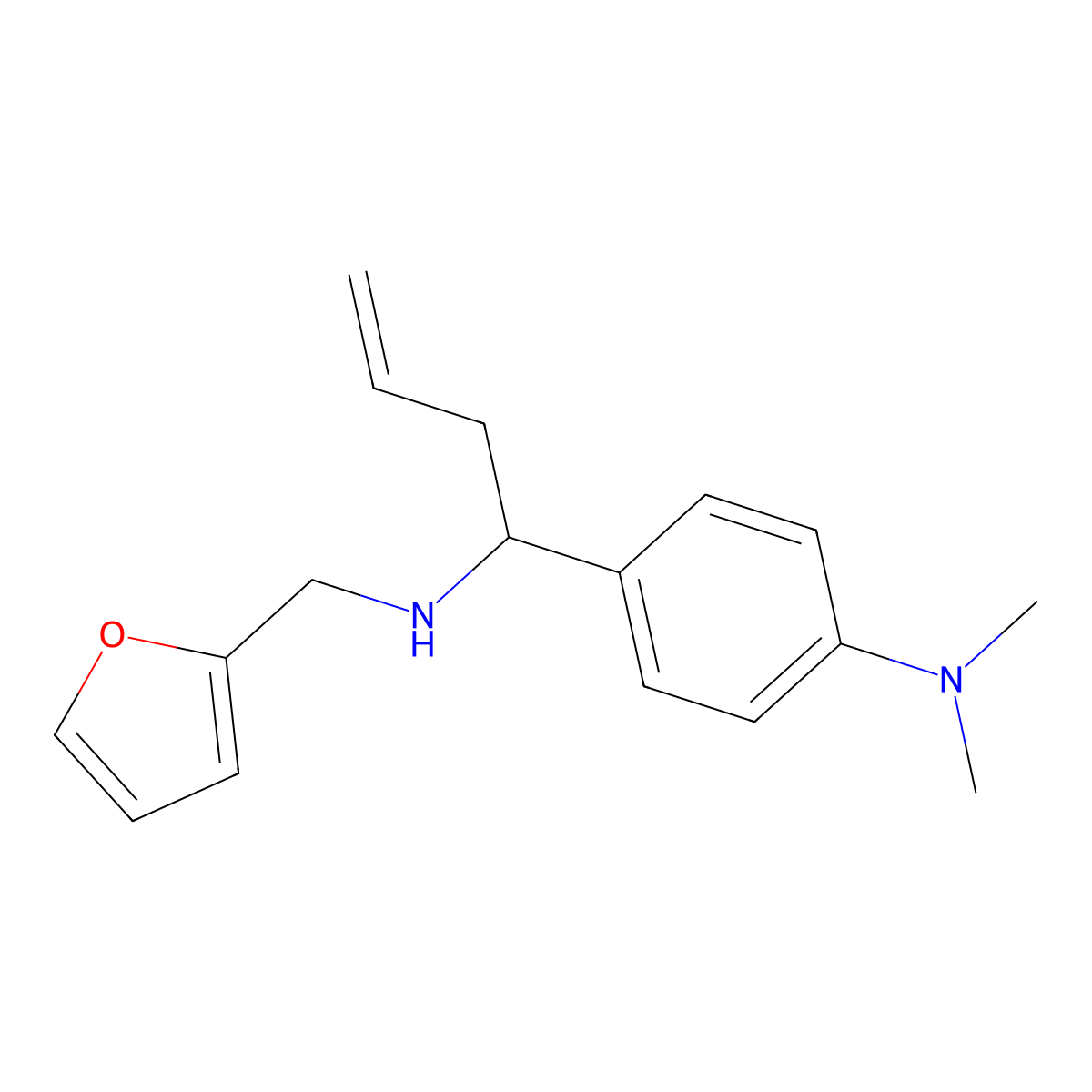 (4-(1-[(Furan-2-ylmethyl)amino]but-3-enyl)phenyl)dimethylamine molecular structure, CAS 435342-01-1