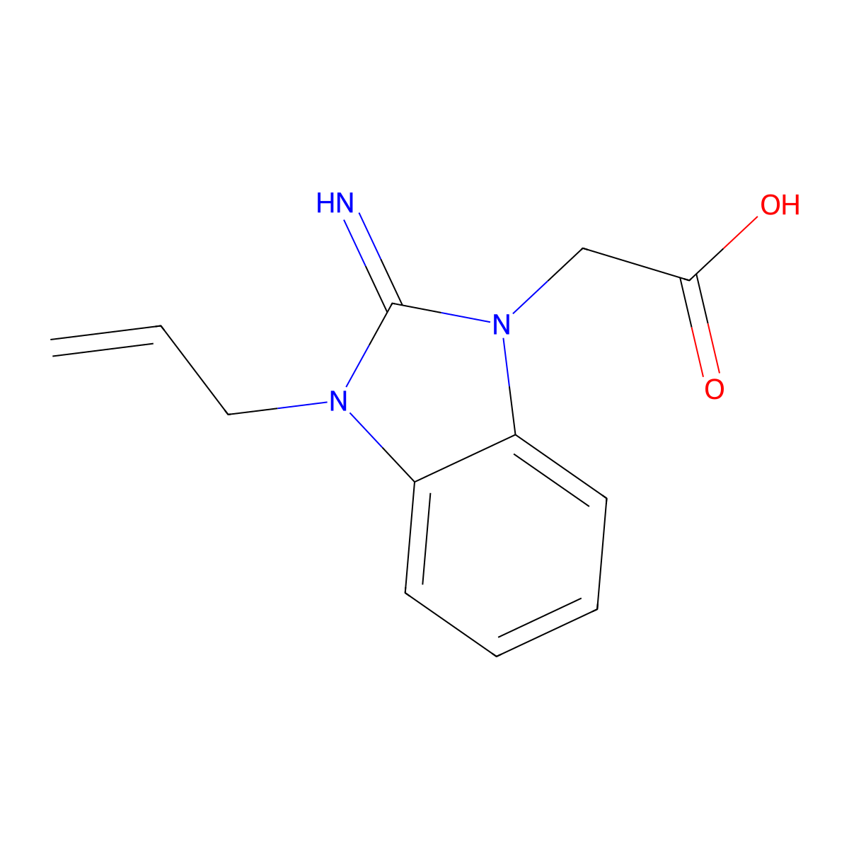 (3-Allyl-2-imino-2,3-dihydro-benzoimidazol-1-yl)-acetic acid molecular structure, CAS 435342-05-5