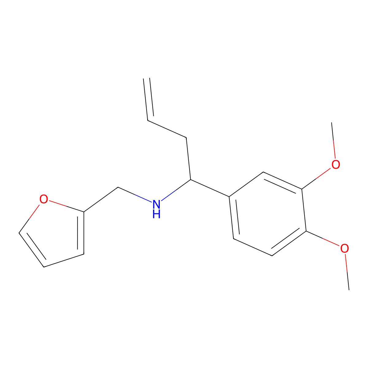 [1-(3,4-Dimethoxy-phenyl)-but-3-enyl]-furan-2-ylmethyl-amine molecular structure, CAS 435342-09-9