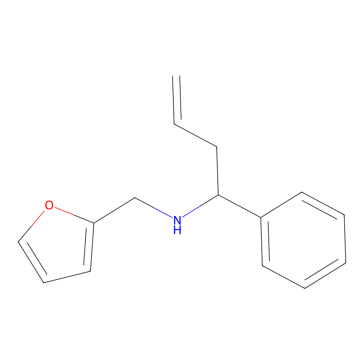 Furan-2-ylmethyl-(1-phenyl-but-3-enyl)-amine molecular structure, CAS 435342-10-2