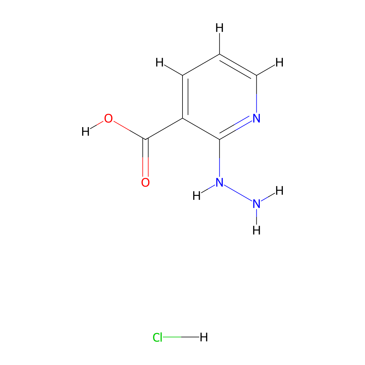 2-Hydrazino-nicotinic acid hydrochloride molecular structure, CAS 435342-14-6