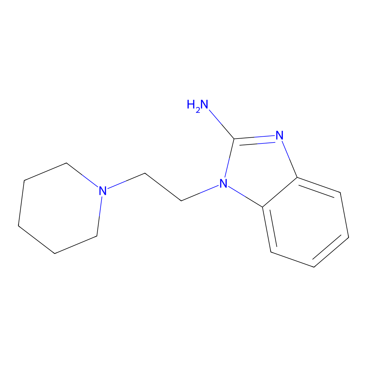 1-[2-(piperidin-1-yl)ethyl]-1H-benzimidazol-2-amine molecular structure, CAS 435342-20-4