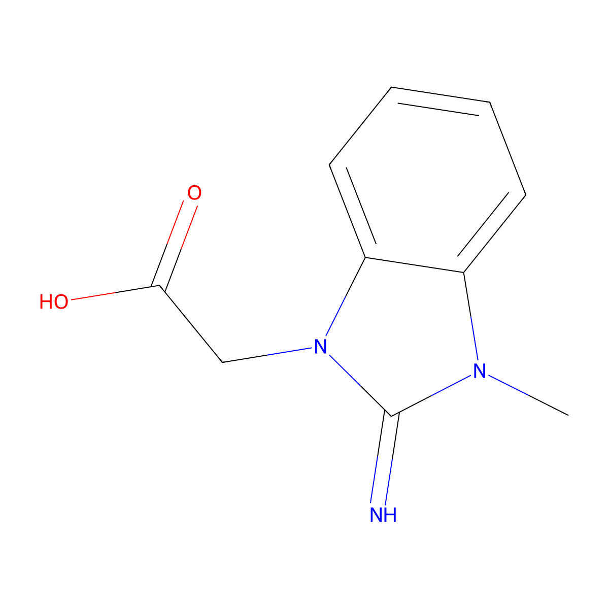 (2-Imino-3-methyl-2,3-dihydro-1H-benzimidazol-1-yl)acetic acid molecular structure, CAS 435342-21-5