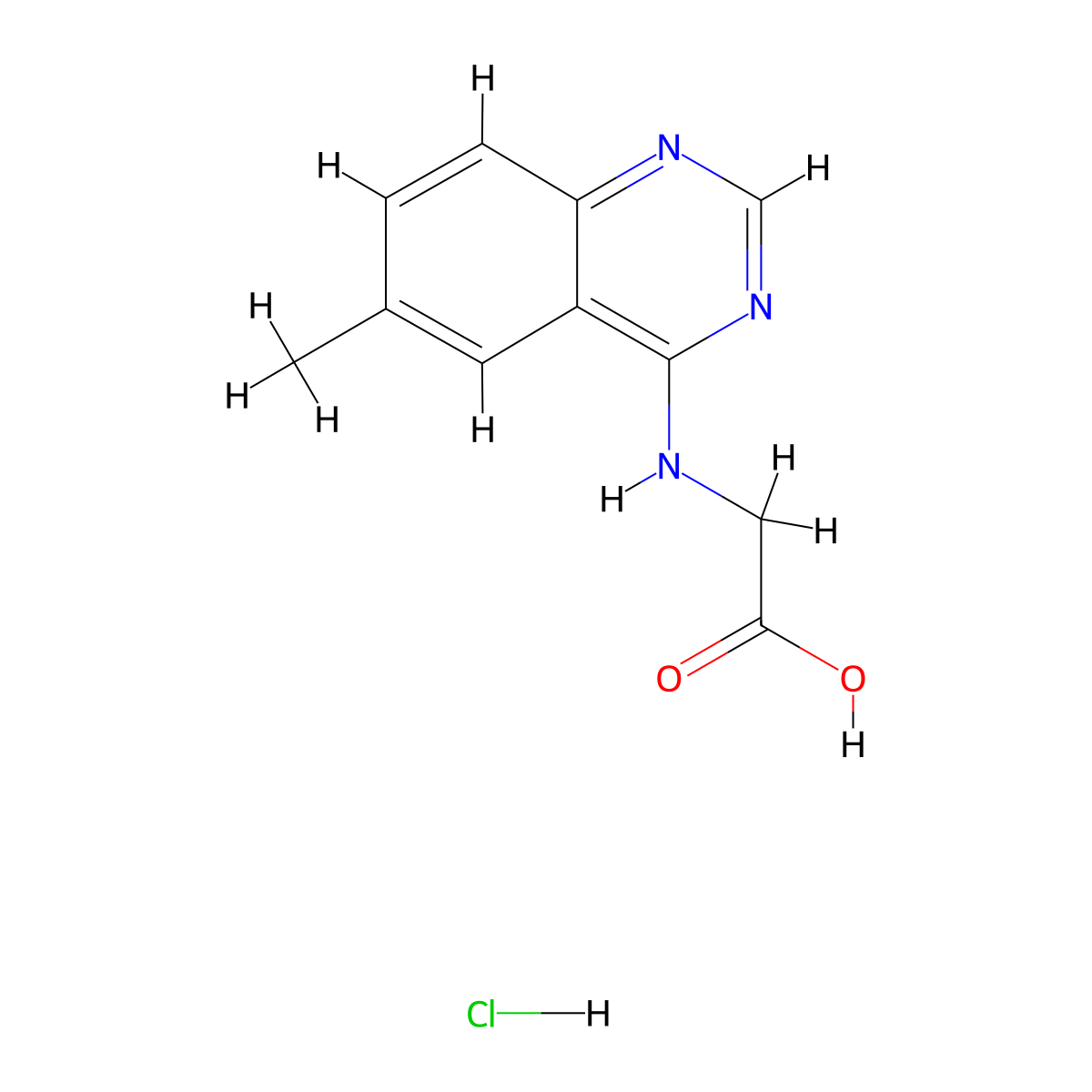 (6-Methyl-quinazolin-4-ylamino)-acetic acid hydrochloride molecular structure, CAS 435342-24-8