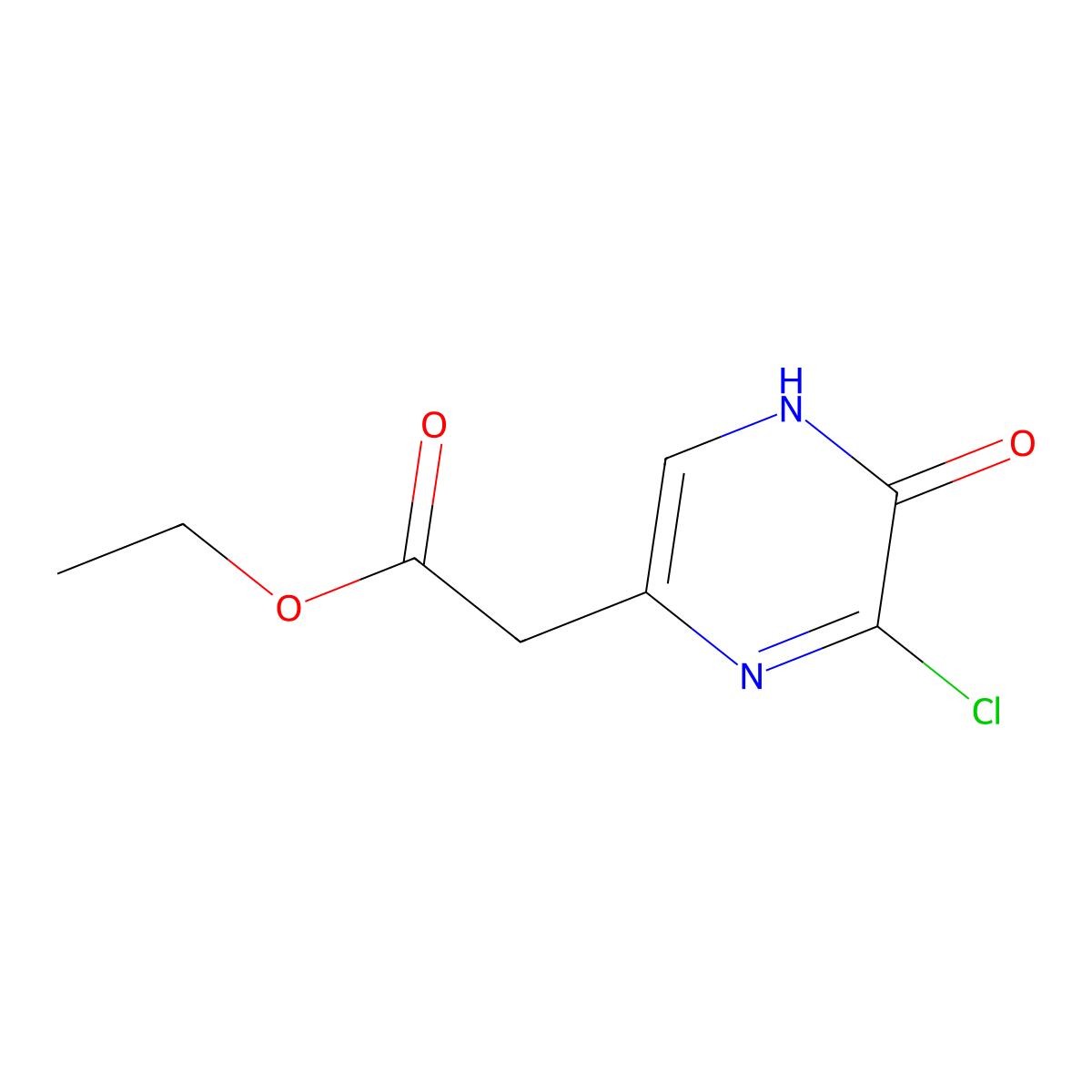 Ethyl 2-(6-chloro-5-oxo-4,5-dihydropyrazin-2-yl)acetate molecular structure, CAS 435345-05-4