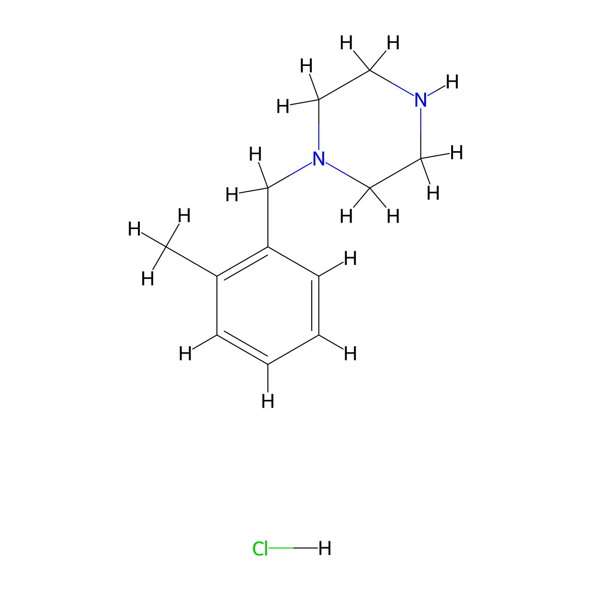 1-(2-Methylbenzyl)piperazine hydrochloride molecular structure, CAS 435345-16-7