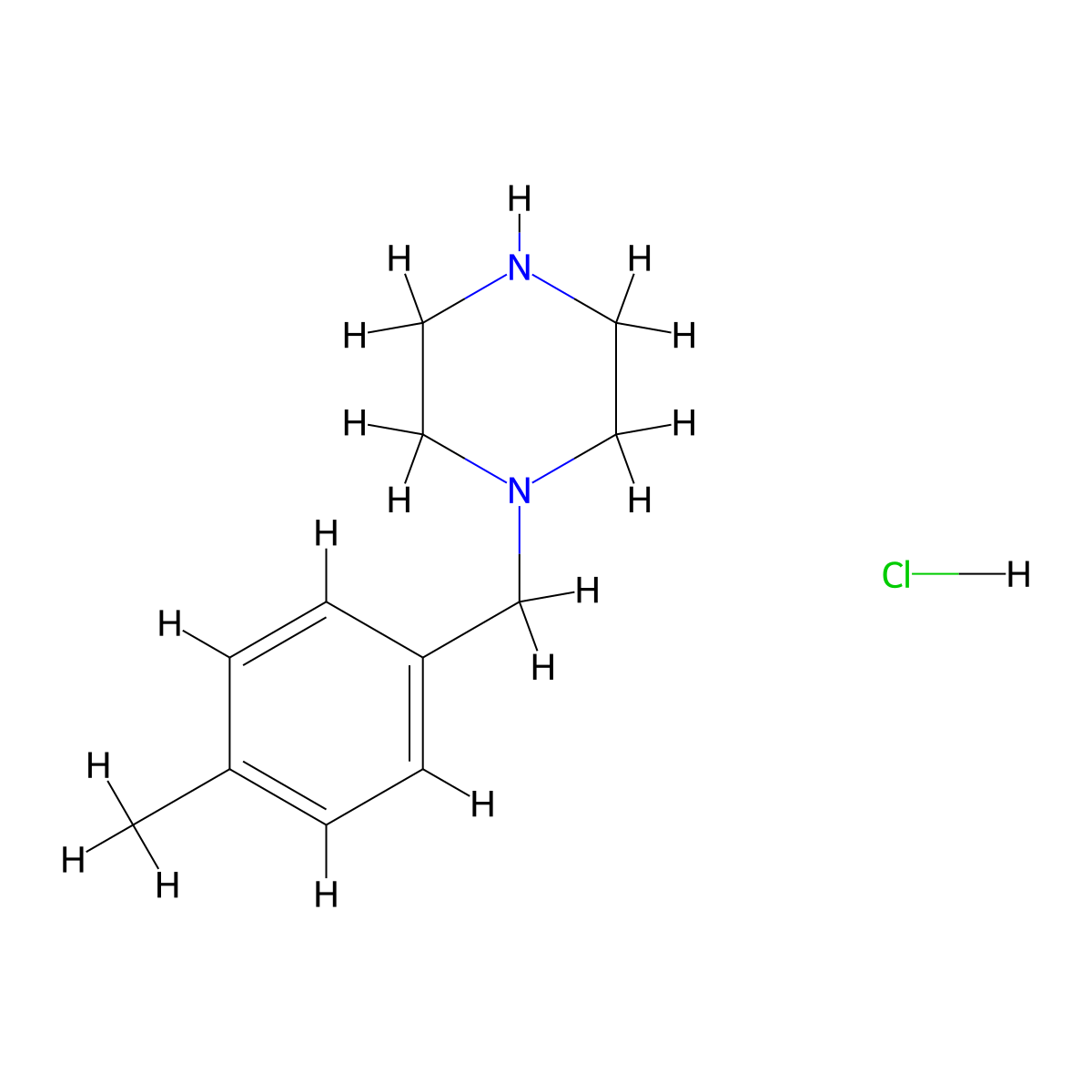 1-(4-Methyl-benzyl)-piperazine hydrochloride molecular structure, CAS 435345-17-8