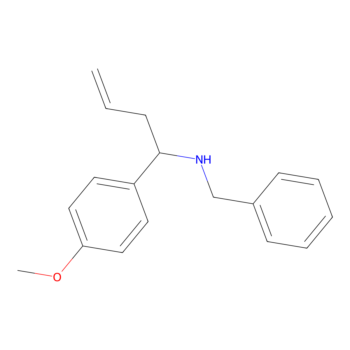 Benzyl-[1-(4-methoxy-phenyl)-but-3-enyl]-amine molecular structure, CAS 435345-18-9