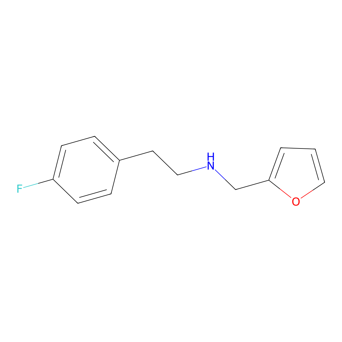 2-(4-fluorophenyl)-N-(furan-2-ylmethyl)ethanamine molecular structure, CAS 435345-21-4