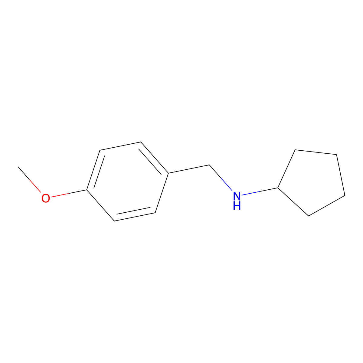 N-[(4-methoxyphenyl)methyl]cyclopentanamine molecular structure, CAS 435345-22-5