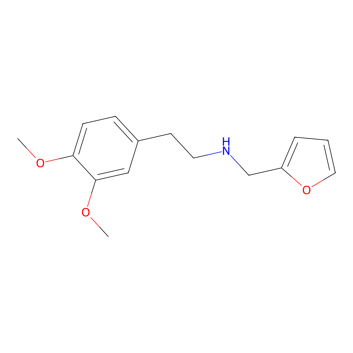 2-(3,4-dimethoxyphenyl)-N-(furan-2-ylmethyl)ethanamine molecular structure, CAS 435345-23-6