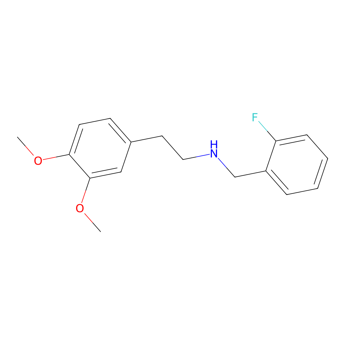 2-(3,4-dimethoxyphenyl)-N-(2-fluorobenzyl)ethanamine molecular structure, CAS 435345-24-7