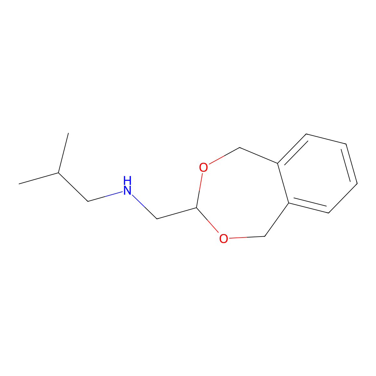 (5,9-Dihydro-6,8-dioxa-benzocyclohepten-7-ylmethyl)-isobutyl-amine molecular structure, CAS 435345-27-0