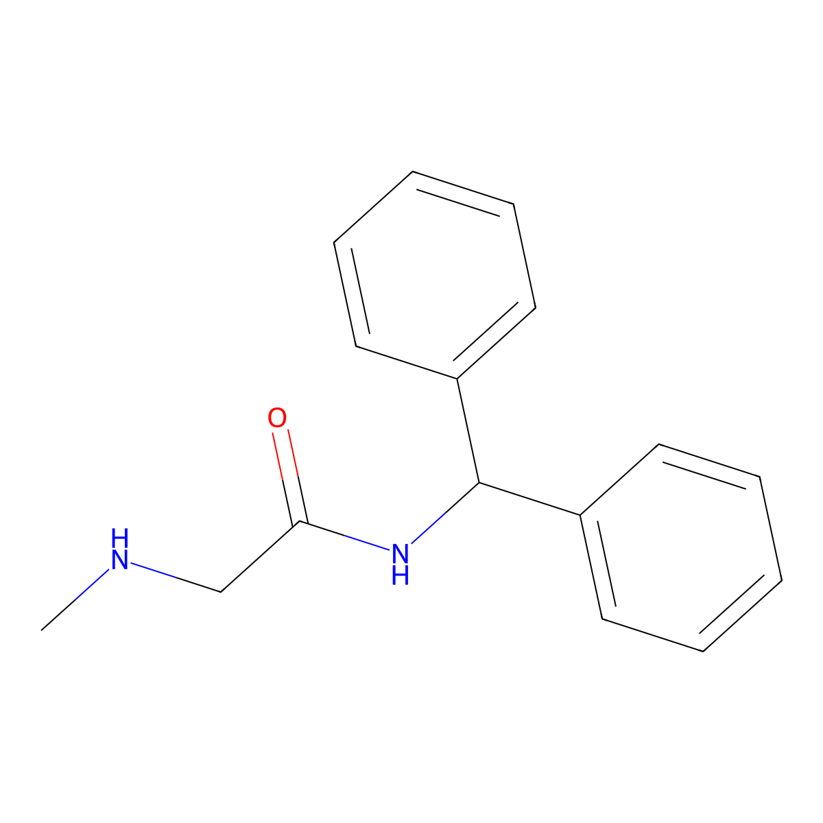 N-Benzhydryl-2-methylamino-acetamide molecular structure, CAS 435345-34-9
