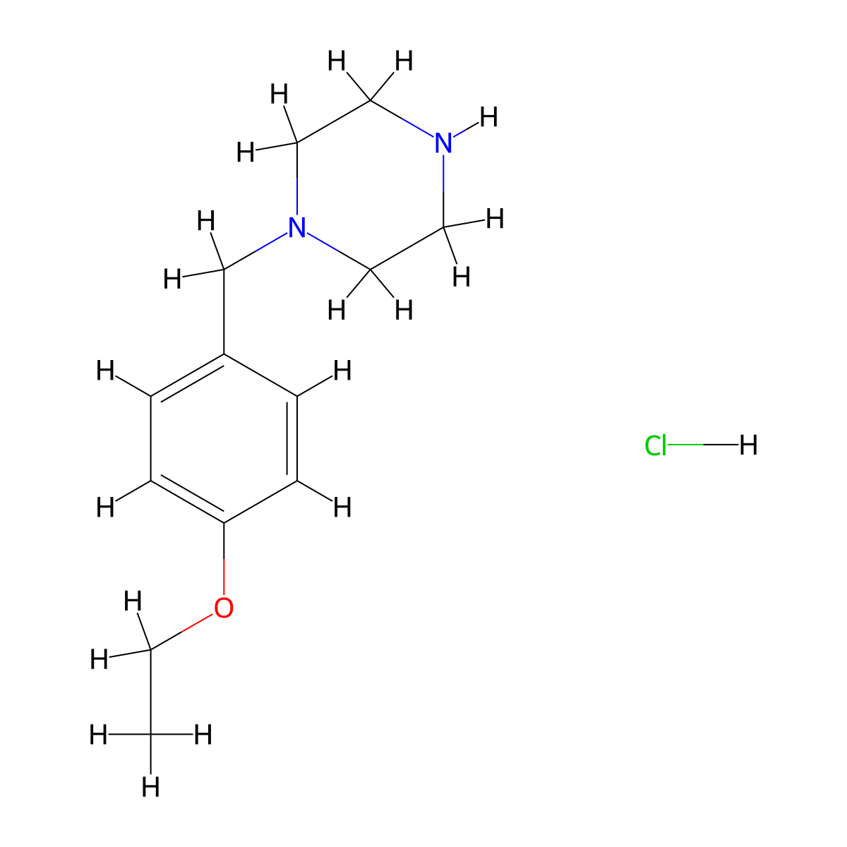 1-(4-Ethoxy-benzyl)-piperazine hydrochloride molecular structure, CAS 435345-38-3