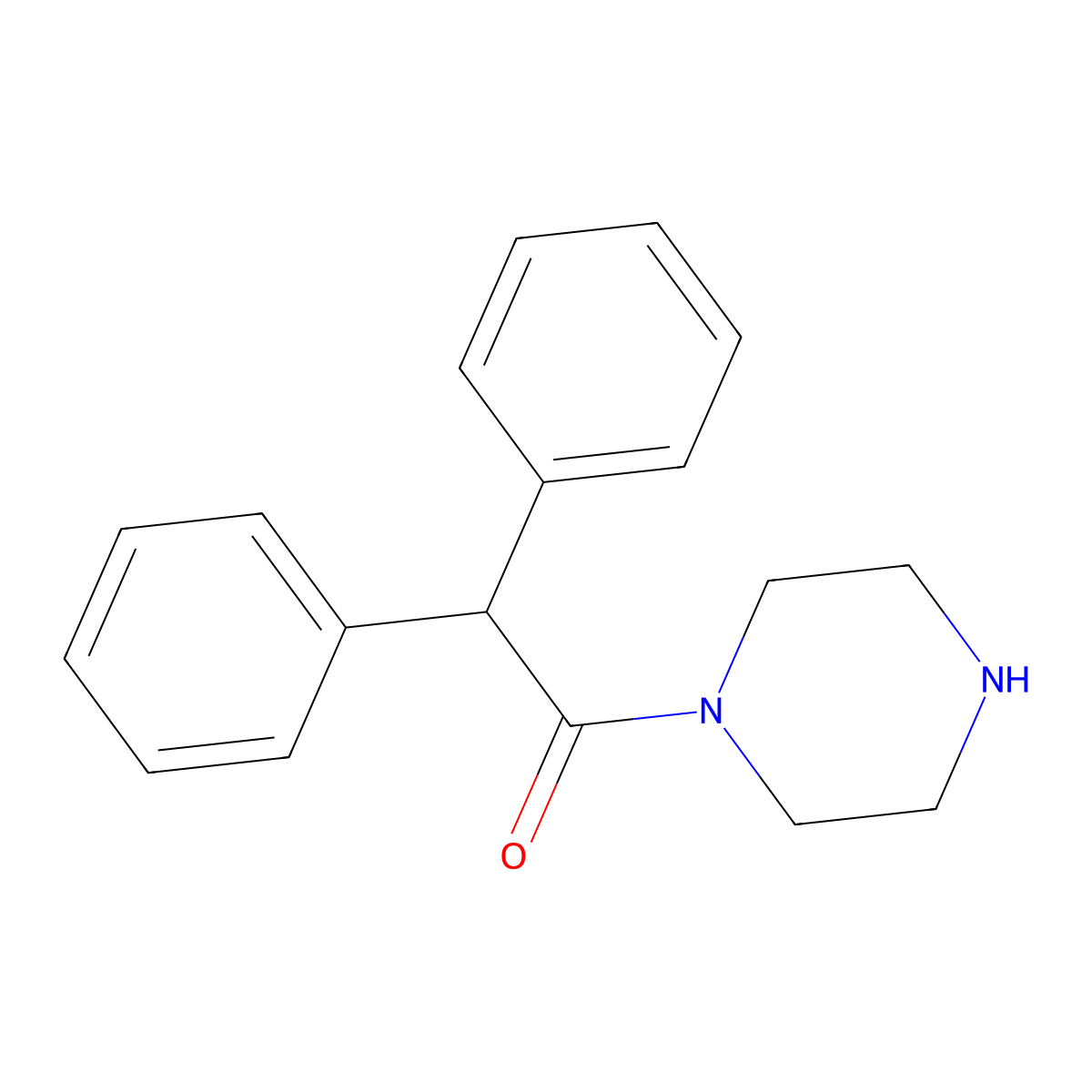 2,2-Diphenyl-1-(piperazin-1-yl)ethanone molecular structure, CAS 435345-44-1