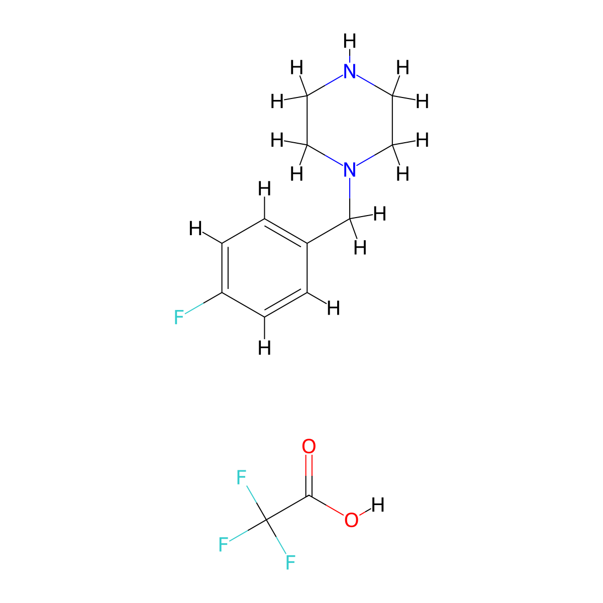 1-(4-Fluoro-benzyl)-piperazine trifluoroacetate molecular structure, CAS 435345-45-2