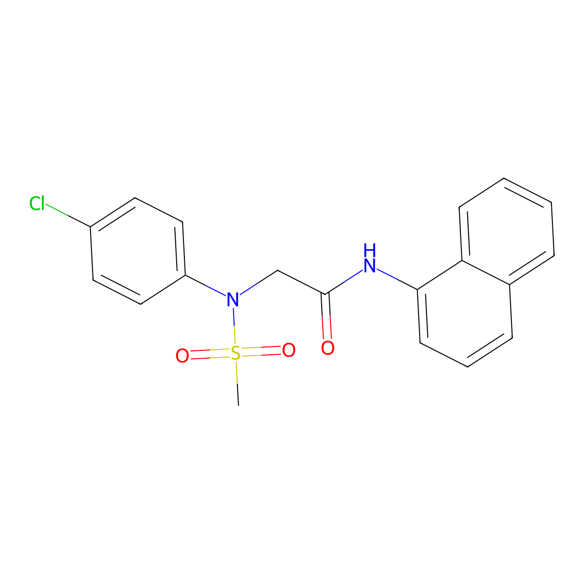 2-(4-chloro-N-methylsulfonylanilino)-N-naphthalen-1-ylacetamide molecular structure, CAS 4354-34-1