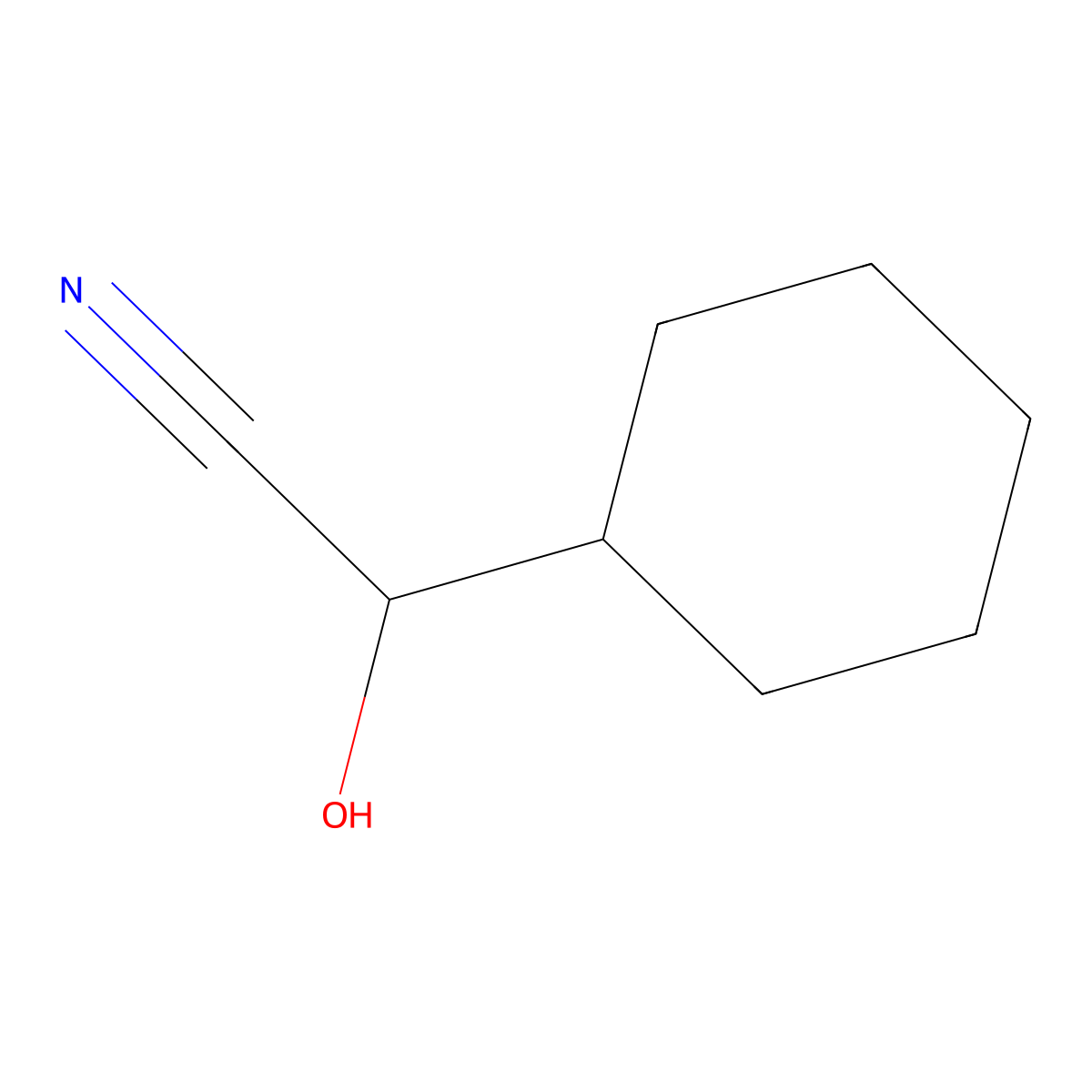 2-Cyclohexyl-2-hydroxyacetonitrile molecular structure, CAS 4354-47-6