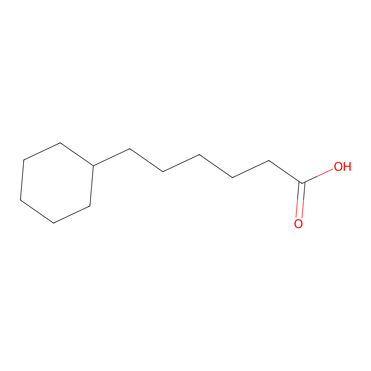 6-Cyclohexylhexanoic acid molecular structure, CAS 4354-56-7