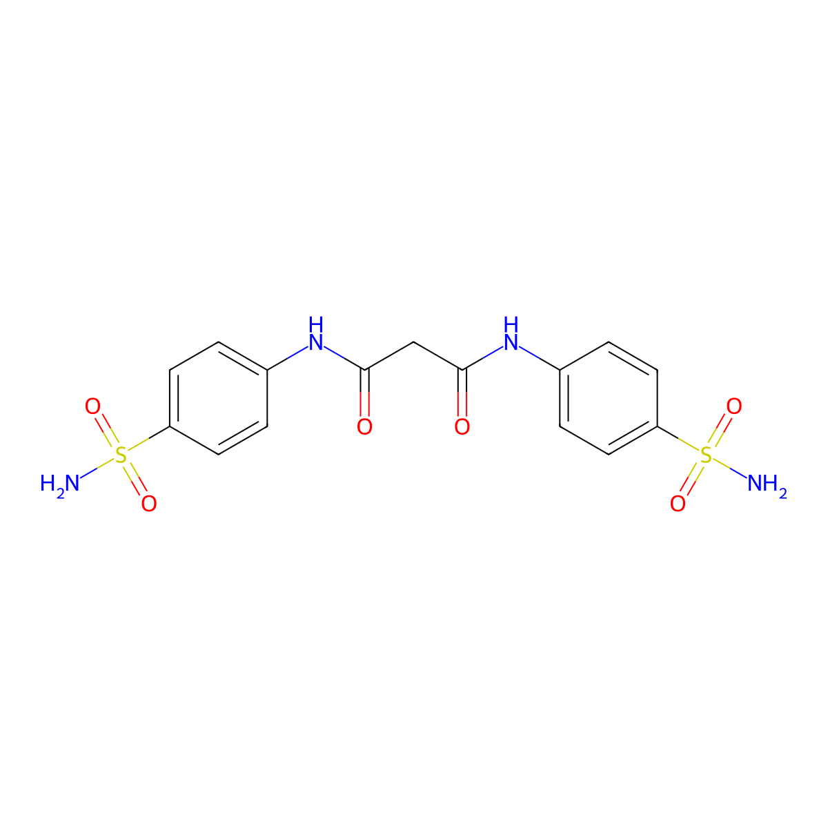 N,N'-Bis-(4-sulfamoyl-phenyl)-malonamide molecular structure, CAS 4354-82-9