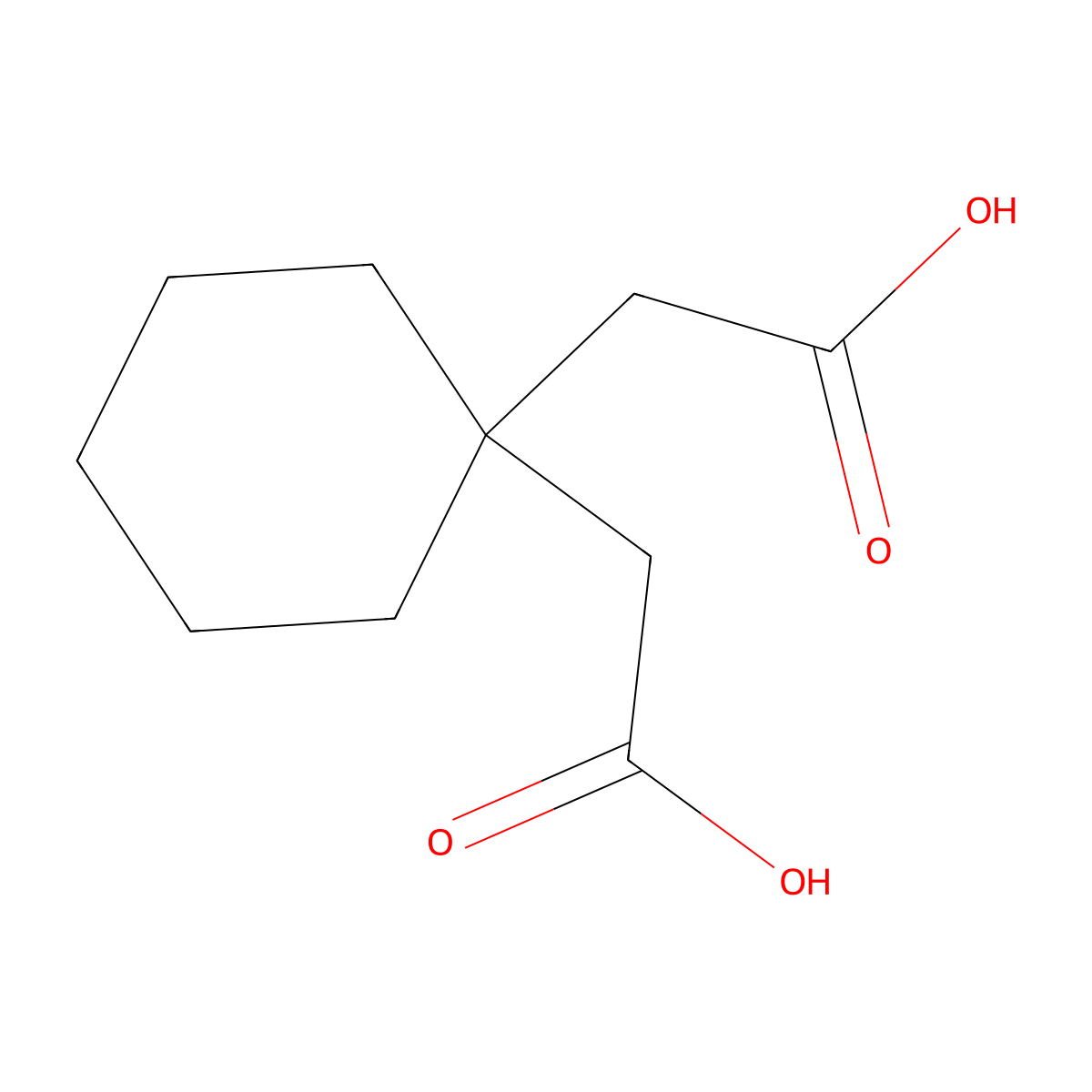 Cyclohexanediacetic acid molecular structure, CAS 4355-11-7
