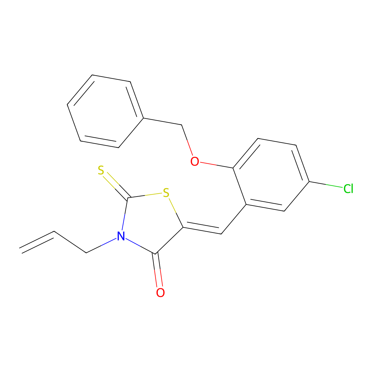 5-{[2-(Benzyloxy)-5-chlorophenyl]methylidene}-3-(prop-2-en-1-yl)-2-sulfanylidene-1,3-thiazolidin-4-one molecular structure, CAS 4355-42-4