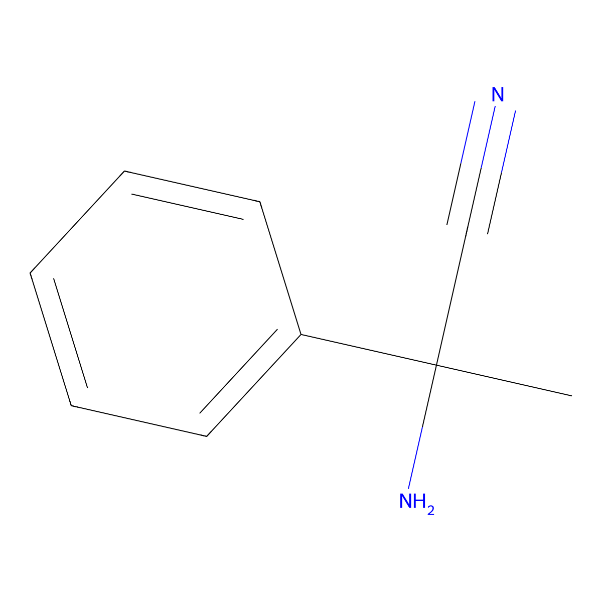 2-Amino-2-phenylpropanenitrile molecular structure, CAS 4355-46-8