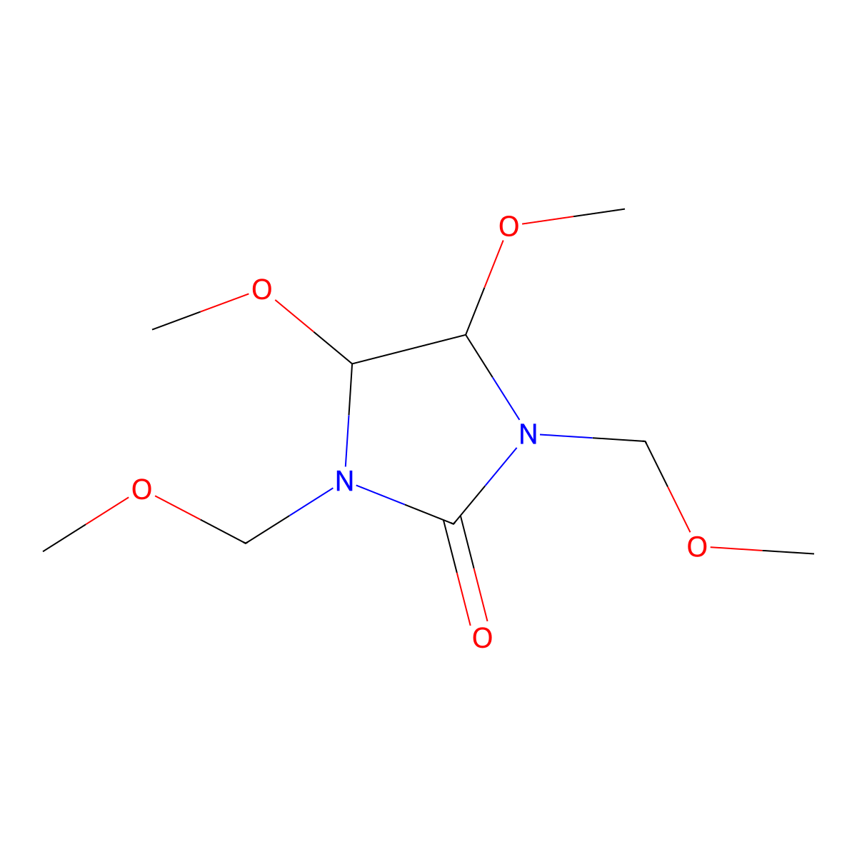2-Imidazolidinone, 4,5-dimethoxy-1,3-bis(methoxymethyl)- molecular structure, CAS 4356-60-9