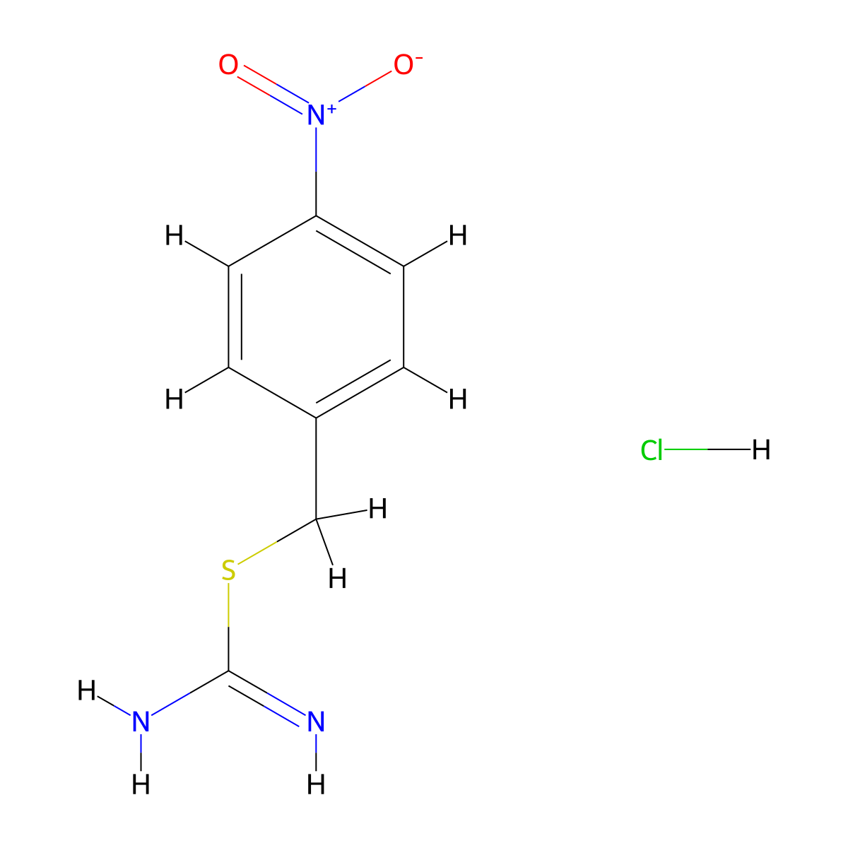 Carbamimidothioic acid, (4-nitrophenyl)methyl ester, hydrochloride (1:1) molecular structure, CAS 4357-96-4