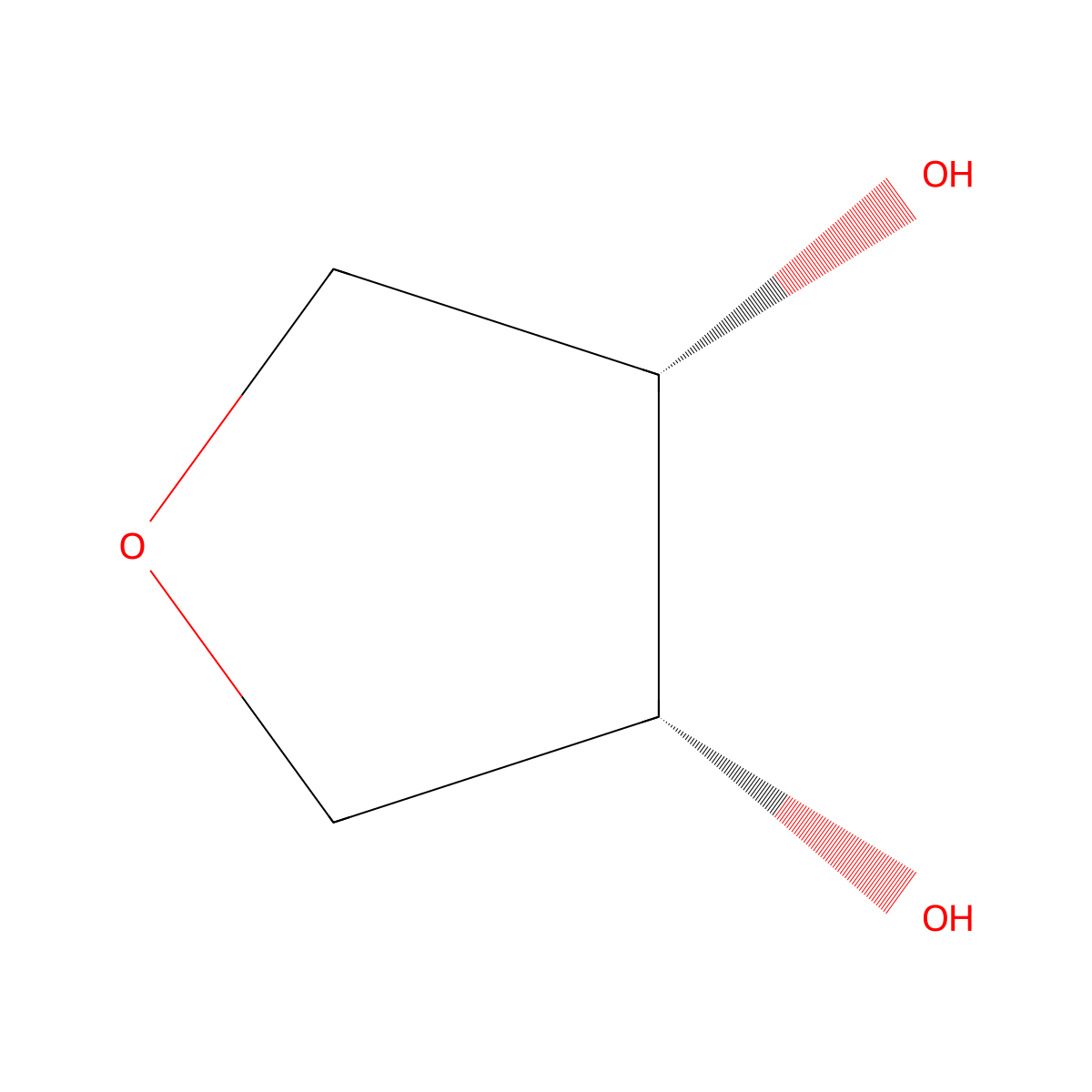 1,4-Anhydroerythritol molecular structure, CAS 4358-64-9