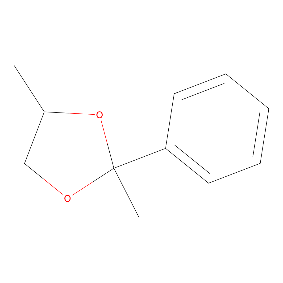 2,4-Dimethyl-2-phenyl-1,3-dioxolane molecular structure, CAS 4359-30-2