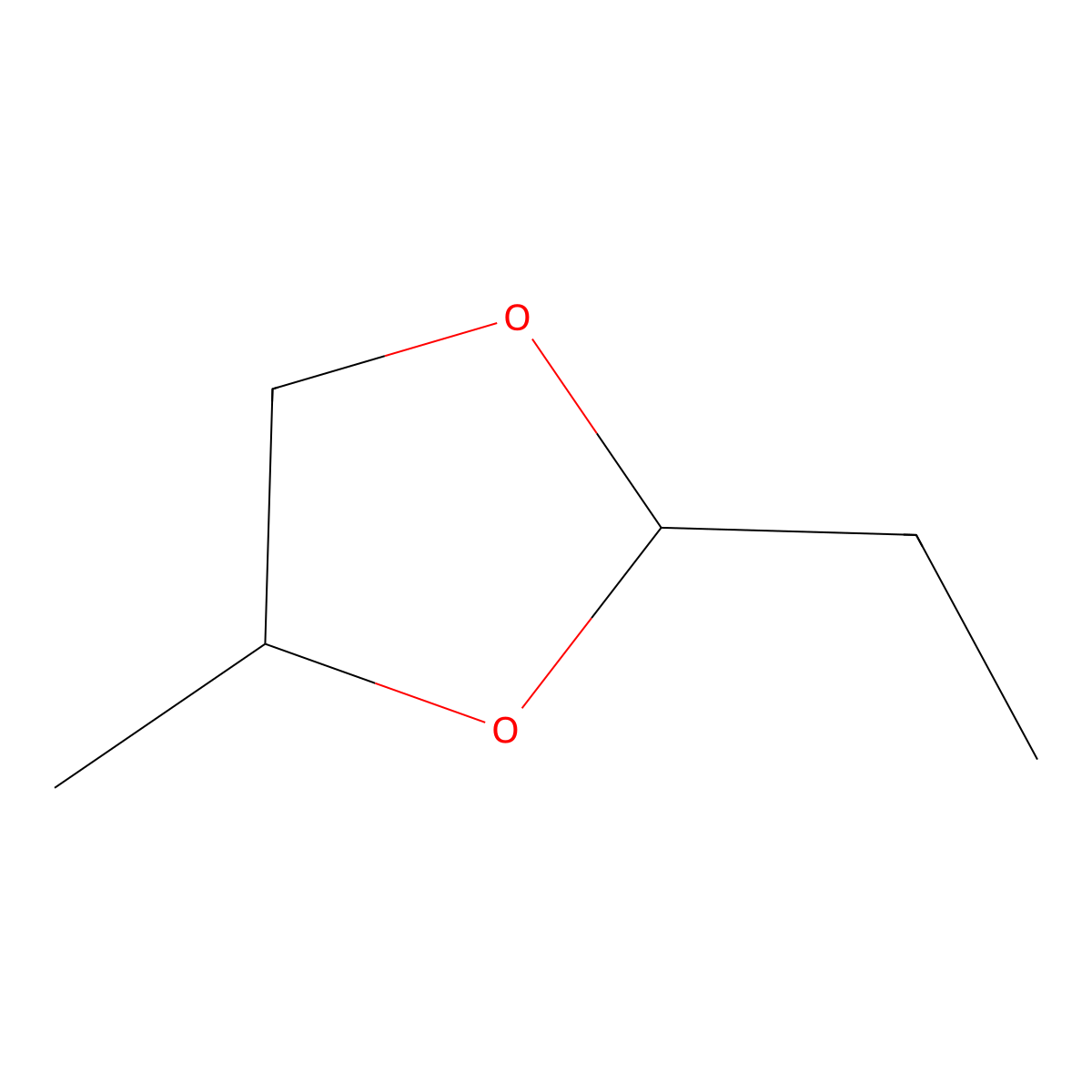 2-Ethyl-4-methyl-1,3-dioxolane molecular structure, CAS 4359-46-0