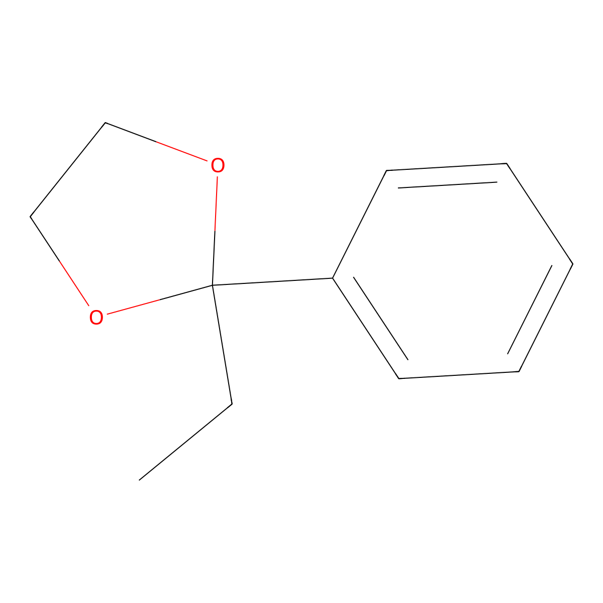 2-Ethyl-2-phenyl-1,3-dioxolane molecular structure, CAS 4359-49-3
