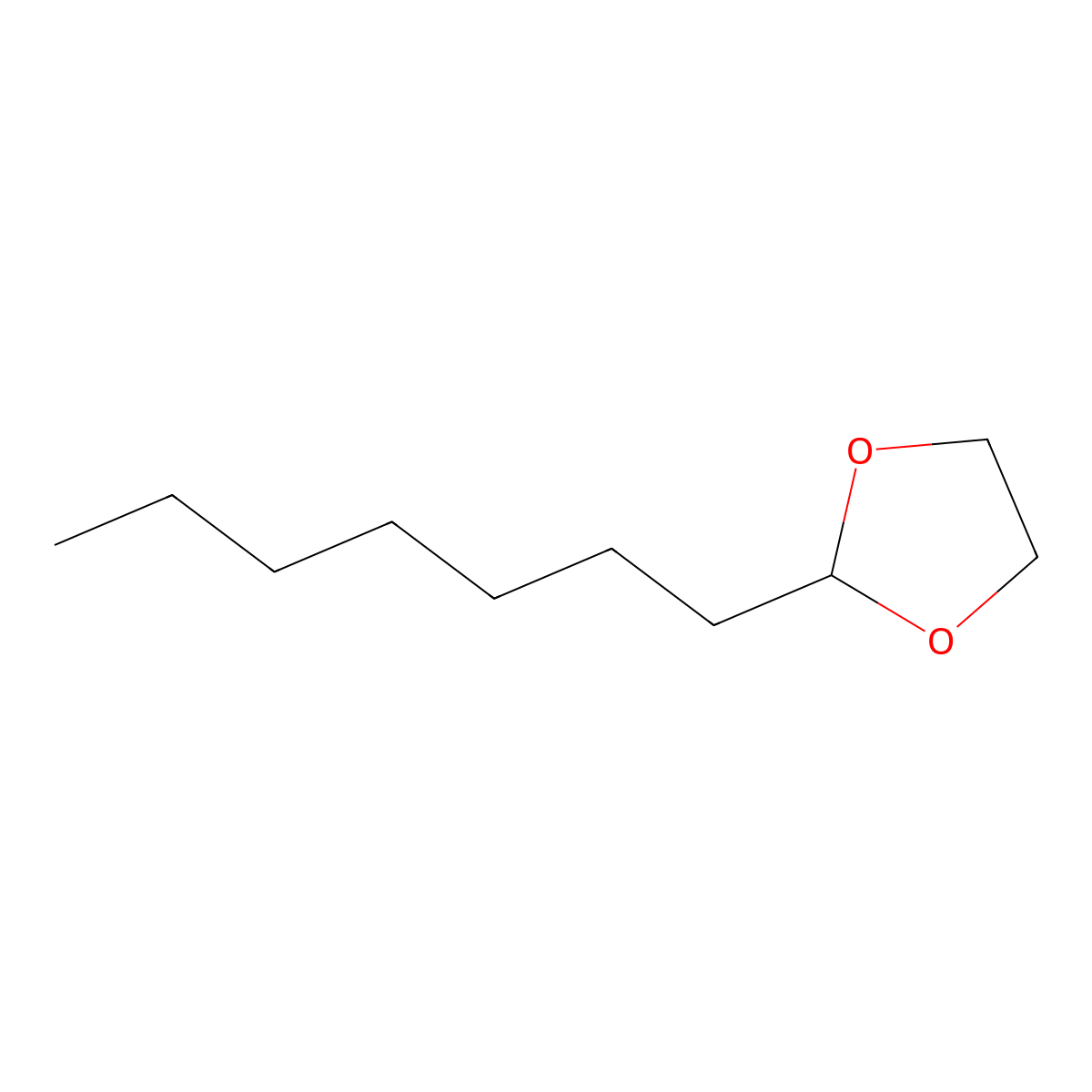 1,3-Dioxolane, 2-heptyl- molecular structure, CAS 4359-57-3