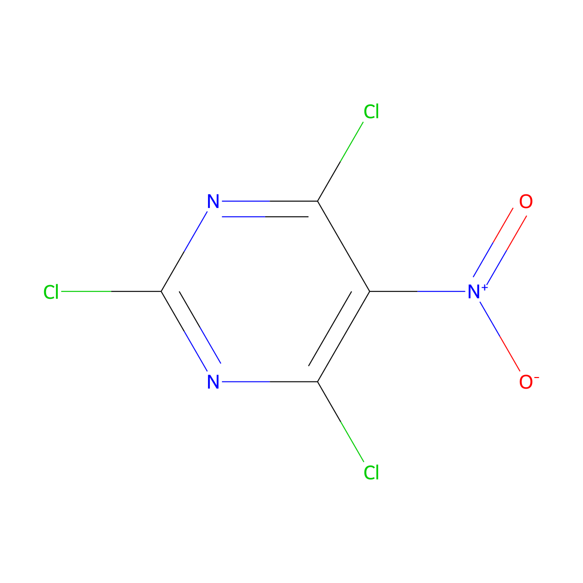 2,4,6-Trichloro-5-nitropyrimidine molecular structure, CAS 4359-87-9