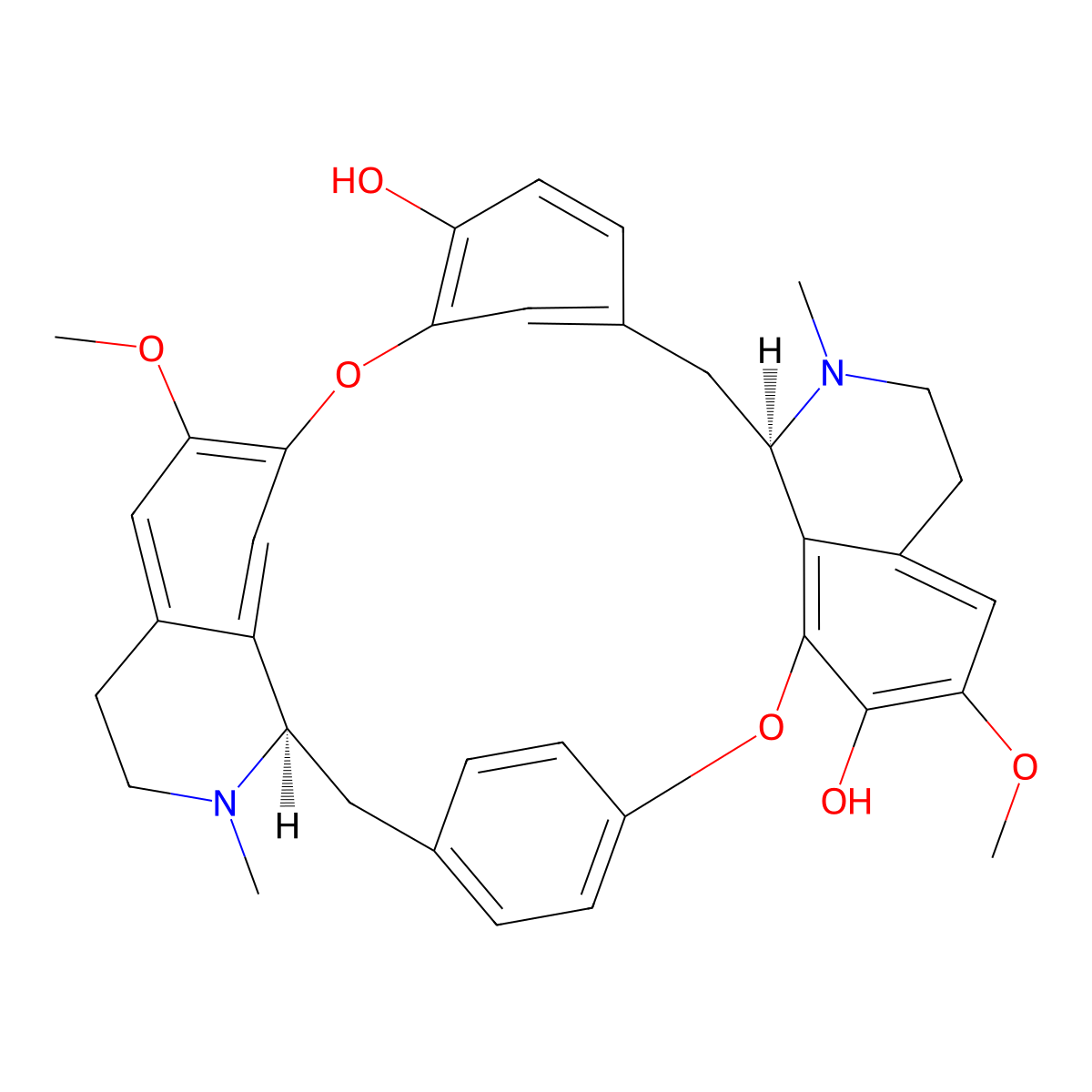 Curine molecular structure, CAS 436-05-5