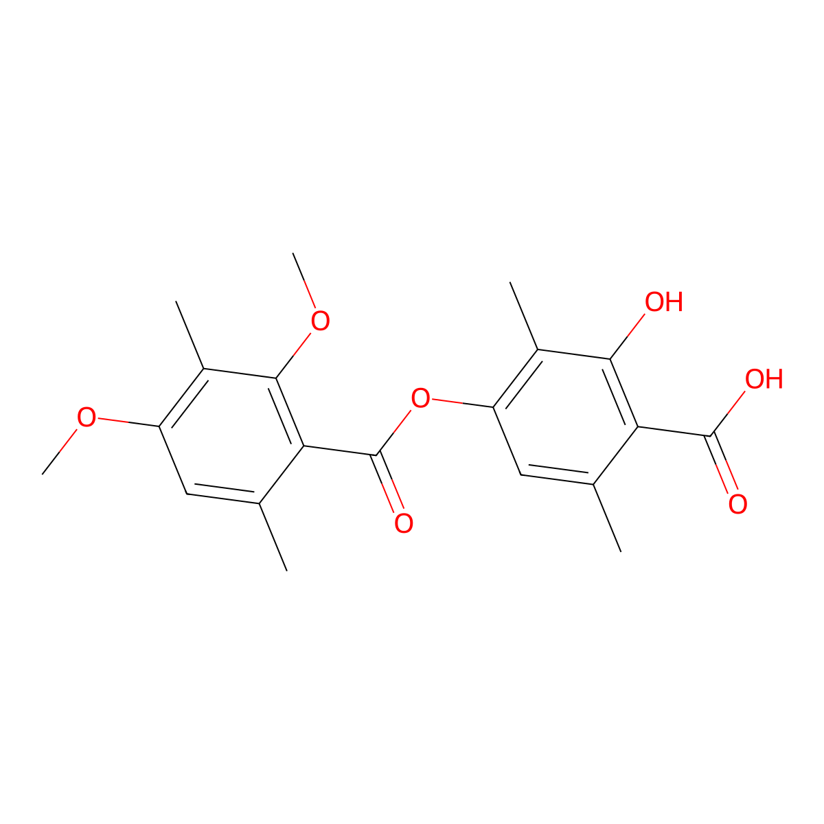 Diffractaic Acid molecular structure, CAS 436-32-8
