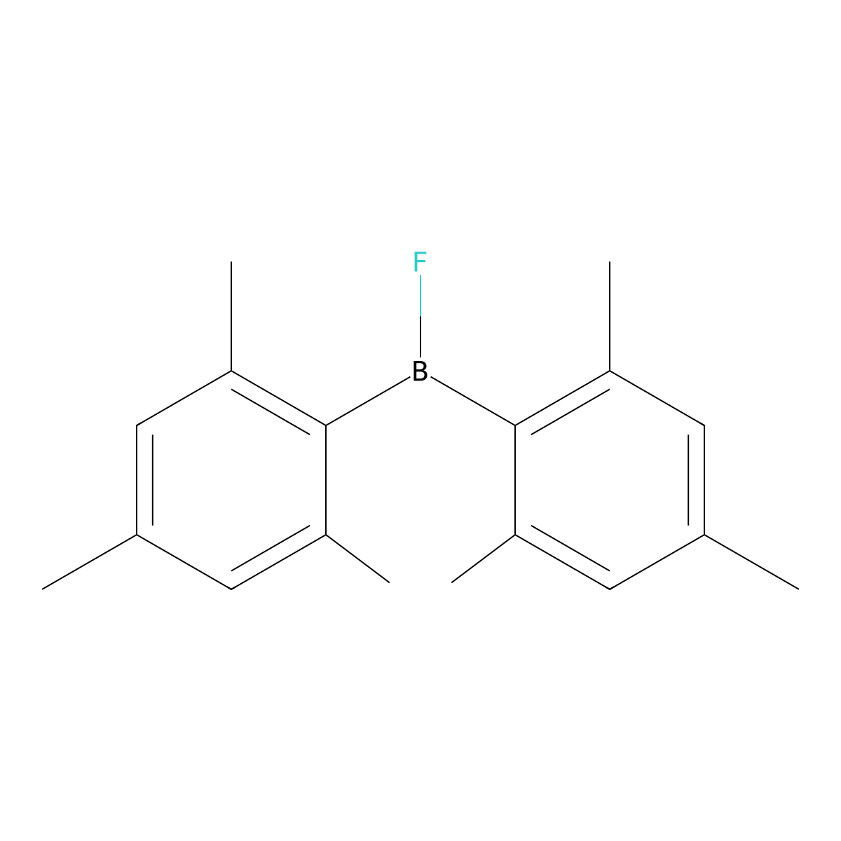 Dimesitylboron fluoride molecular structure, CAS 436-59-9